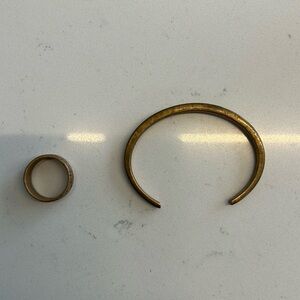 Brass Craighill Cuff and brass Vintage Fortune Ring
